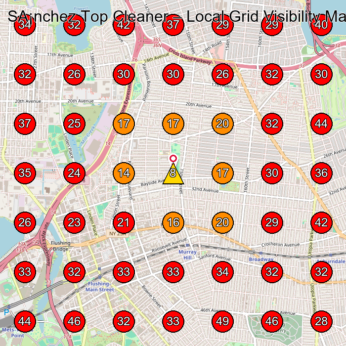 SA¡nchez Top Cleaner GeoGrid visibility map for House Cleaning Service in Queens